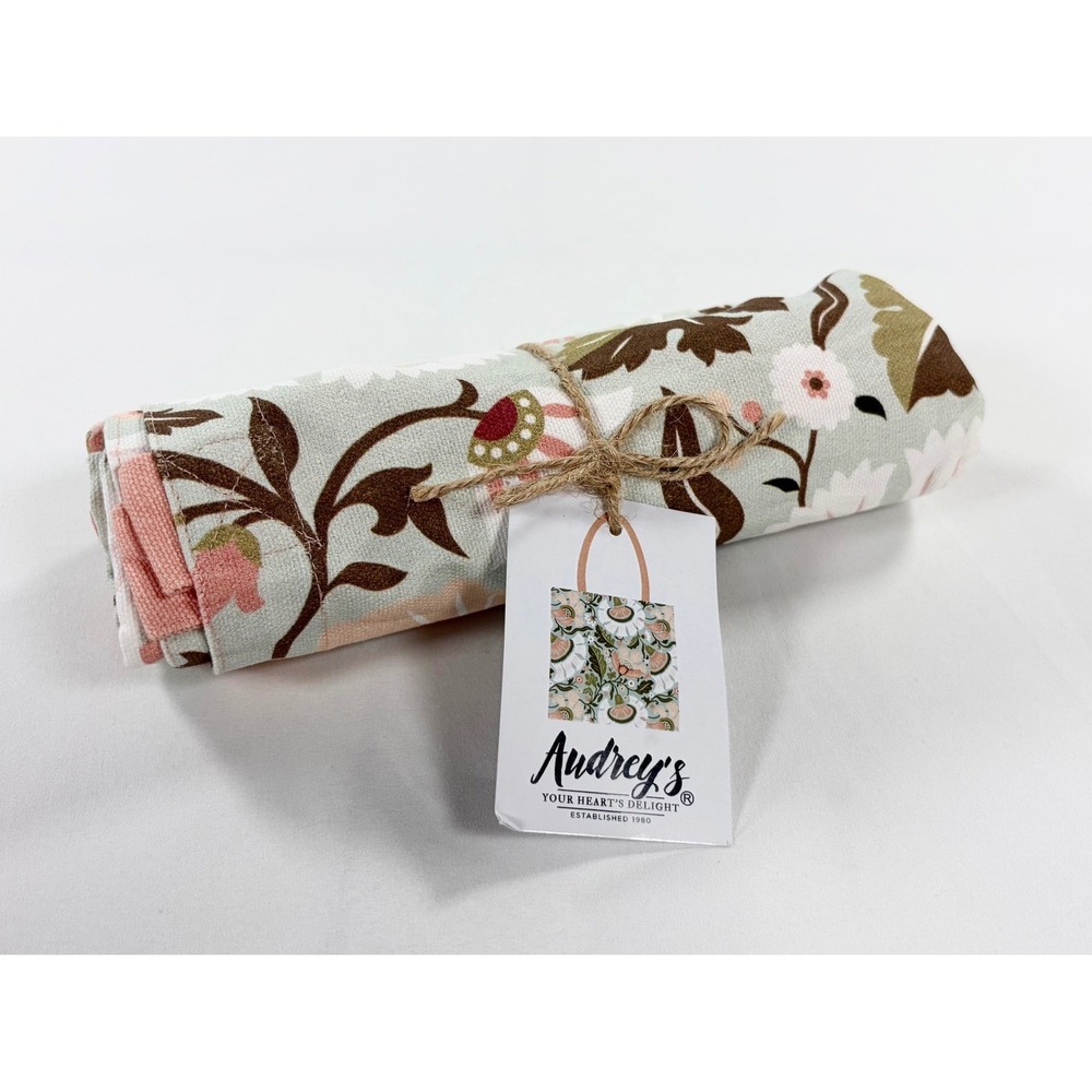 New Audreys Floral Canvas Tote Bag 16x16 Spring Botanical Cottagecore Shoulder